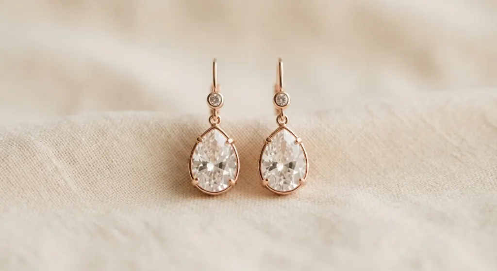 Tear Drop Crystal Earrings